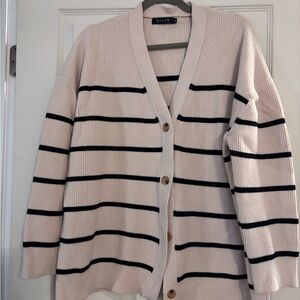 EFan Striped Cream and Black Cardigan